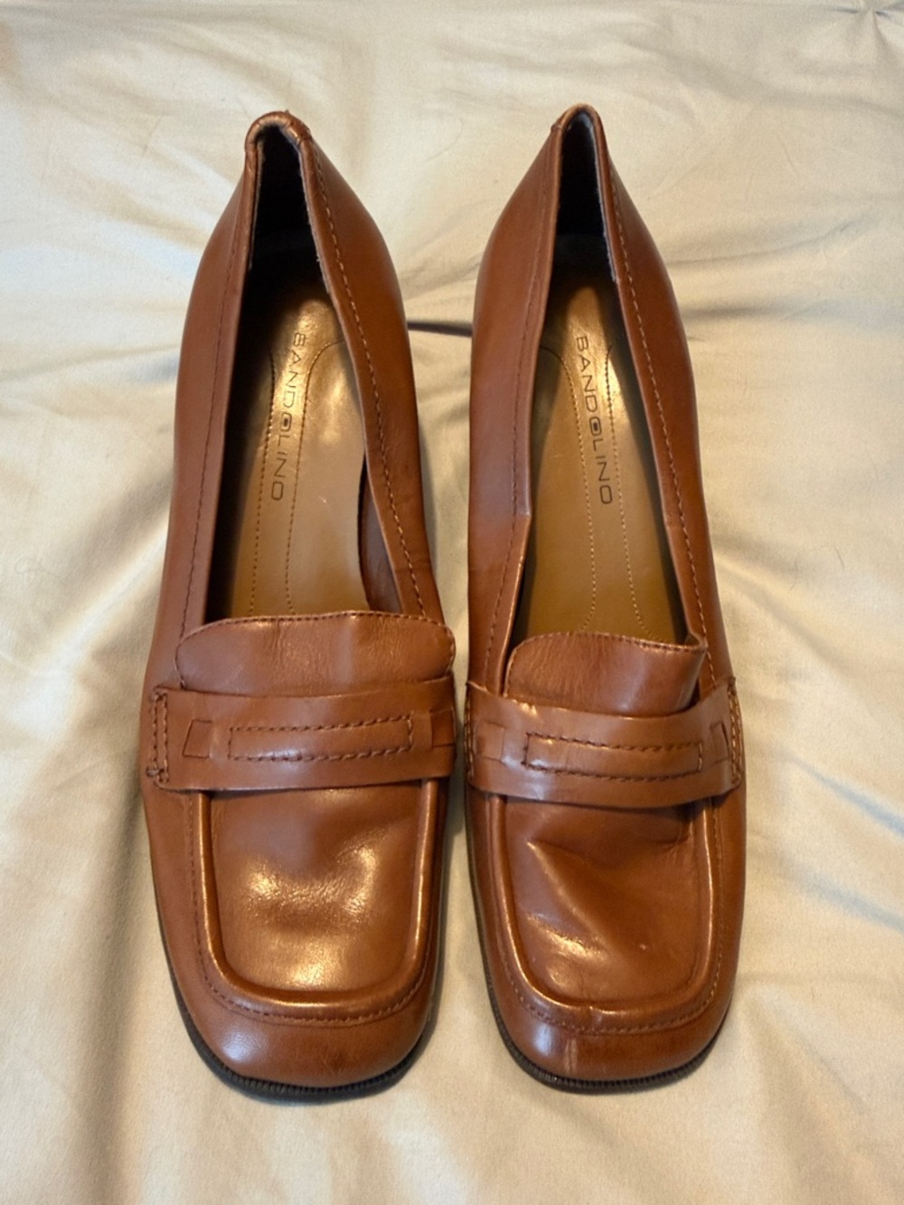 Bandolino Women's Brown Leather Penny Loafers